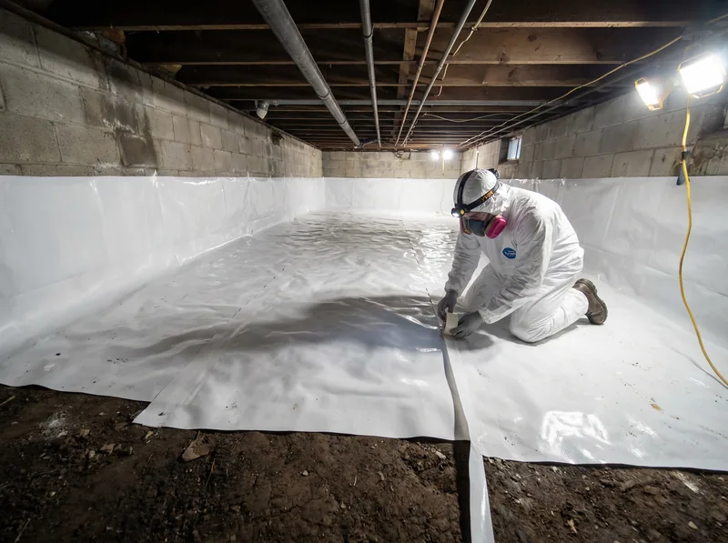 Crawlspace encapsulation and waterproofing in Michigan home