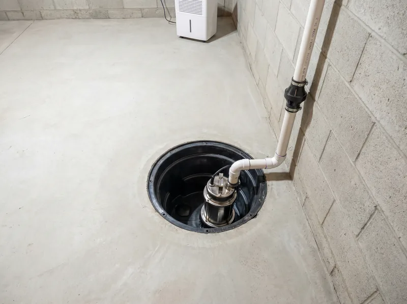 Sump pump installation in Michigan basement